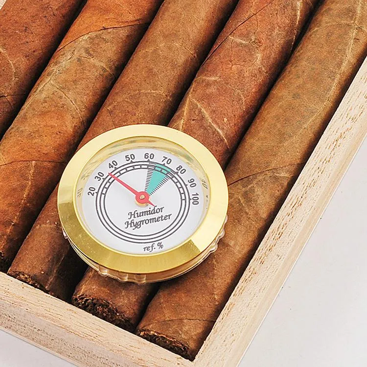 Cigar Hygrometer Analog Cigar Humidor Hygrometer Mechanical Round Hygrometer  Humidity Gauge For Humidor Cigar Cabinet Cigar Cans
