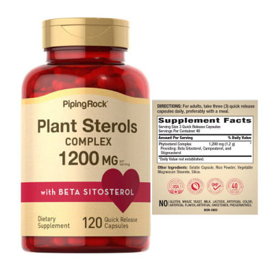 PipingRock Plant Sterols Complex  1200 mg 120 Quick Release Capsules