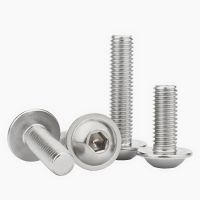 5-50Pcs M3 M4 M5 M6 M8 M10 304 Stainless Steel Half Round button Flange Head with Washer Inner Hex Socket allen Screws Bolt