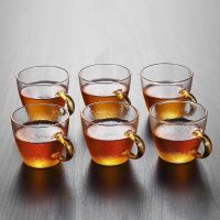 [COD] Glass high-value hammer glass cup with handle water set living room ladies tea