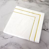 Table Paper Napkins Elegant Tissue Beautiful Decor Vintage Towel Party Home White Foil Gold Birthday Wedding