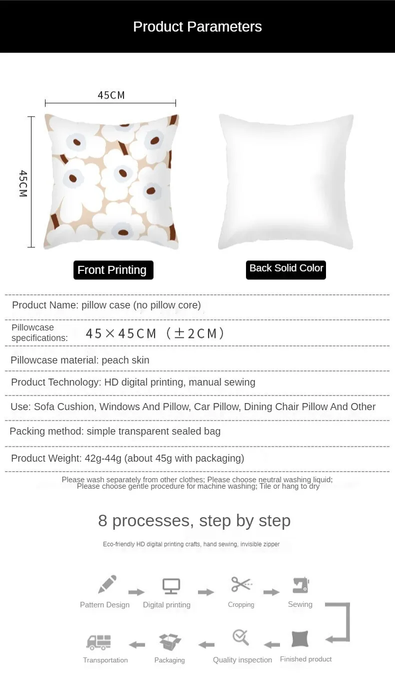 Marimekko Unikko Pillowcase Cushion Cover Throw Pillow Case European Decor  for Living Room Car Home Bedroom | Lazada Singapore