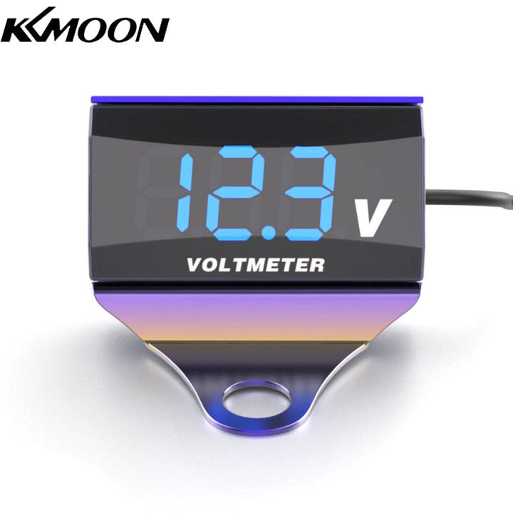 kkmoon-โวลต์มิเตอร์รถจักรยานยนต์-dc-10-150v-เกจวัดแรงดันไฟฟ้าหน้าจอ-led-กันน้ำพร้อมขายึด