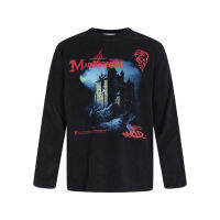 เสื้อยืดแขนยาวลําลอง คอกลม ผ้าฝ้ายแท้ พิมพ์ลายปราสาท Madeextreme Dark Castle สไตล์อเมริกัน แฟชั่นฤดูใบไม้ร่วง สําหรับผู้ชาย และผู้หญิง Y2K