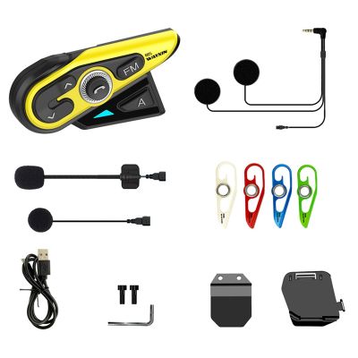 WAYXIN 1200M Bluetooth Intercom Motorcycle Helmet Headsets 2 Rider BT Wireless Intercom Moto Interphone FM R15 Cycling