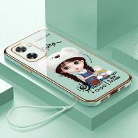 เคส OPPO A57 2022 4G A78 4G A98 5G A77 5G A77S A17 A17K A78 5G เคสตัวชุบโลหะหรูหราผู้หญิงหมีขั้วโลกเคสโทรศัพท์มือถือ6D