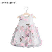 Mudkingdom Summer Flower Girls Dress 3D Organza Jumper Dress for Girls Vintage Dresses Floral Cute Clothes Kids Sundress