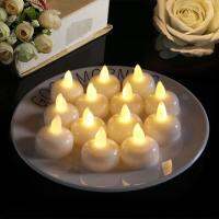 【CW】 5PCS Waterproof Flameless Floating Tealight Candle Warm White Battery Flickering LED Tea Lights Candles Party Christmas Decor