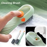 แปรงทำความสะอาด Oft Bristled Liquid Shoe Brush Cleaning Long Handle Shoe Clothing Board Clothes Brushes Household Cleaner Tools