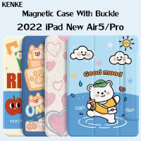 KENKE iPad น่ารักการ์ตูน Anti-ดัด Rebound กรณีสมาร์ทแม่เหล็กสำหรับ iPad Pro 11 2018 Pro 12.9 2021 2020 iPad Mini 6 iPad Air4 Air 5 2022 เคส Case Ipad รองรับ Apple Pencil การจับคู่และชาร์จเคสฝาครอบอัจฉริยะ,เคสขาตั้งแบบพับสามทบสำหรับการนอนหลับ/ตื่นอัตโนมัติ