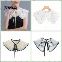 TIMIA ปกเสื้อตุ๊กตา ปกปลอมลูกไม้ ชีฟองผ้าชีฟอง ถอดออกได้ ประณีตประณีตประณีต ผ้าออแกนซ่า ผู้หญิง/เด็กผู้หญิง