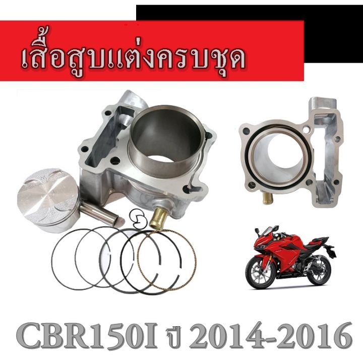 เสื้อสูบ-ครบชุด-cbr150-คาร์บู-หัวฉีด-ชุดเสื้อสูบ-พร้อมใส่-ฮอนด้า-ซีบีอาร์150-เสื้อสูบเดิม-cbr150-ปี-2004-2017-แท้โรงงาน-มาตรฐานศูนย์-honda-cbr150