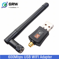 Grwibeou Dual Band 600Mbps USB WiFi ADAPTER 2.4GHz 5GHz WIFI พร้อมเสาอากาศ PC มินิคอมพิวเตอร์การ์ดเครือข่ายสำหรับ PC แล็ปท็อป