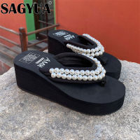 Summer Flats Pearl Clip-toe Flip Flops Women Shoes 2022 Platform Fashion Slippers Designer Beach Dress Sandals Slingback Slides