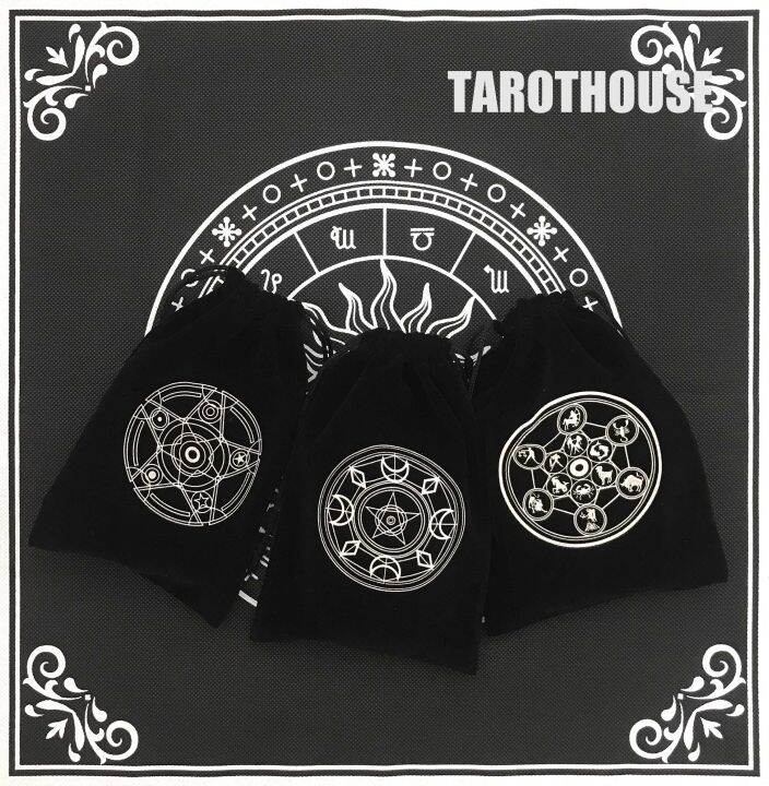 【Ready Stock】Tarot surroundingsVelvet Tarot Card Bag Pouch－Drawstring