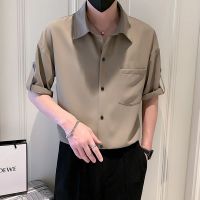 【Ready】? ice silk mens short-sed y loose half-sed 23 mens we half-sed suit