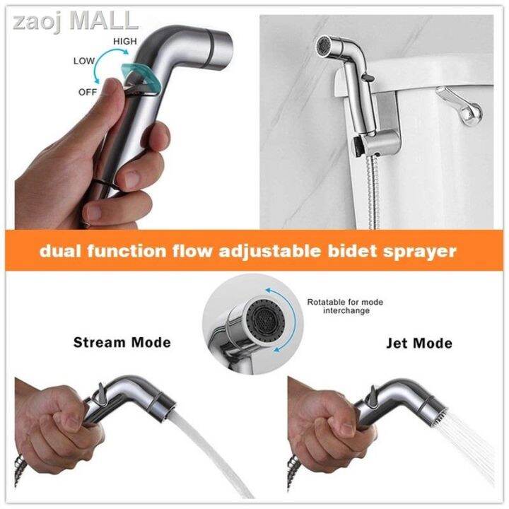 Dual Function Flow Adjustable Shattaf Bidet Sprayer Healthy Faucet 