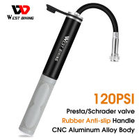 จักรยานปั๊ม Presta Schrader วาล์วแบบพกพา CNC อลูมิเนียมแรงดันสูงยาง Pume 120 Psi จักรยานปั๊มสำหรับจักรยานเสือภูเขา