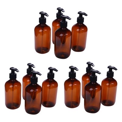 12Pcs New 500Ml Pump Bottle Makeup Bathroom Liquid Shampoo Bottle Travel Dispenser Bottle Container for Soap Shower Gel