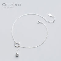 Colusiwei Kitty and Bell Silver Anklet for Women Sterling Silver 925 Bracelet for Ankle and Leg Fashion Foot Fine Jewelry Gift