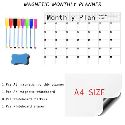 Magnetic Whiteboard Weekly Monthly Planner Calendar Dry Erase Fridge Board Message Memo Writing Drawing Kids Board Wall Stickers
