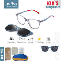 Nanas เด็กแว่นกันแดด Polarized แม่เหล็กคลิปบนป้องกันรังสีแว่นตา/TR90ปรากฏการณ์กรอบยืดหยุ่นวัดป้องกันรังสียูวีป้องกันแสงสะท้อนแว่นตาสำหรับเด็ก BH2016