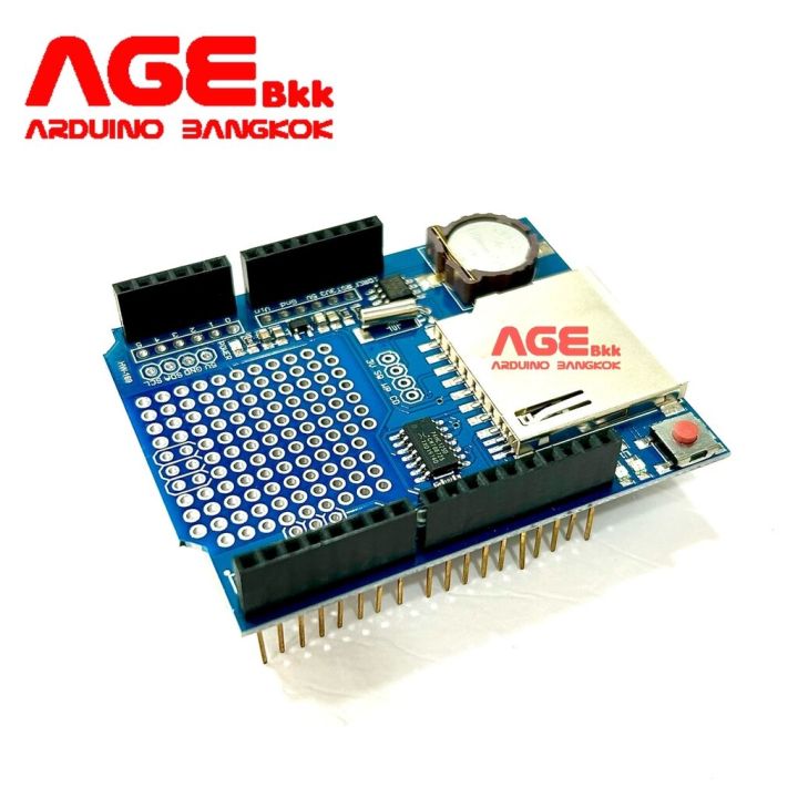 โมดูลบันทึกข้อมูลลง-sd-card-สำหรับ-arduino-data-logger-shield-sd-card