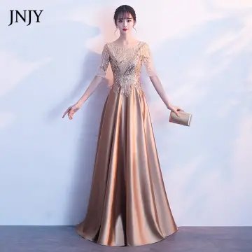 Buy Peach Long Dress For Wedding online