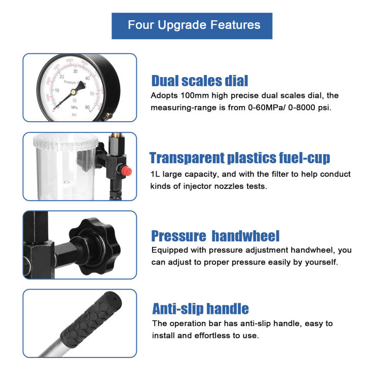 0-60mpa-เกจวัดความดันสำหรับ-s60h-หัวฉีดดีเซลเครื่องทดสอบหัวฉีด-0-8000psi-เครื่องวัดความดันเครื่องมือทดสอบ-เครื่องเช็คหัวฉีดคอมมอนเรล-เครื่องเทสหัวฉีด-เครื่องเช็คหัวฉีด-รุ่นใช้กันมากที่สุด-ส่งจากไทยไม่