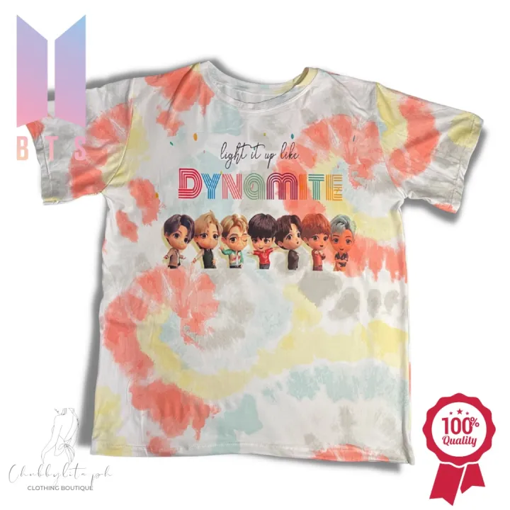 Tie Dye Tiktok Oversized Unisex T-shirt with Design *BTS Army Dynamite | Lazada PH
