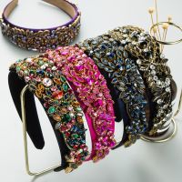 【YF】 Luxury Baroque Colorful Shiny Rhinestone Headbands Fashion Hair Accessories Women Trend Party Hairband Girl Band Headwear