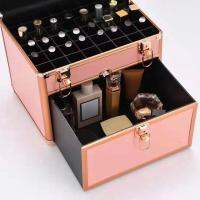กล่องที่เก็บของจำนวนมากแบบล็อคได้2ถาดเคสแต่งหน้าแบบพกพาได้อะลูมินัมอัลลอยกล่องกระเป๋าถือกระเป๋าเดินทางสำหรับ Peralatan Rias อุปกรณ์เพื่อความสวยงาม