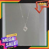 ๋JWLG03  สร้อยคอแฟชั่น ‼️ส่งฟรี‼️Bella heart Cz pendant S925 + Squareball necklace S925 | สร้อยและจี้เงินแท้92.5% สร้อยคอผู้หญิง