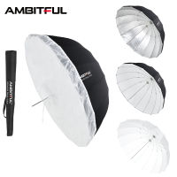 AMBITFUL ร่มสะท้อนแสงขาวสีดำแบบพาราโบลาลึก105ซม. 130ซม. 160ซม. ผ้าคลุมร่มกระจายแสงไฟสตูดิโอ