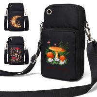 ✶□ Universal Mobile Phone Bag for Samsung/iphone/Huawei Shoulder Crossbody Package Mushroom Printing Sport Arm Pouch Waterproof Bag