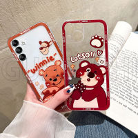 เคสSamsung Galaxy S23 FEคลาสสิกรูปแบบการ์ตูนน่ารักสตรอเบอร์รี่หมีกันกระแทกปลอกซิลิโคนอ่อนนุ่มใสเคสโทรศัพท์ Galaxy S23 FEเคสหุ้ม