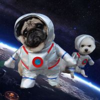 ZZOOI Halloween Pet Clothes Dog Astronaut Costume Outfit Teddy Bear Clothes Funny Dog Puppy Cat Cosplay Costume Pet Party Outfits