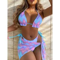 Bikini tie-dyed outer single swimsuit Bikini 2023 new swimsuit womens split swimsuit burst swimsuit C312W G6OY d1