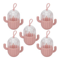 [wilkl] 5pcs CactusShape Beauty Egg Storage Boxes Transparent Makeup Sponge Organizer Beauty Egg Holder For Powder Puff Earrings Rings