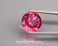 Rare item ! Hot Pink Topaz 4.30Ct  Brazil Round 10mm.Full Fire&amp;CLEAN!