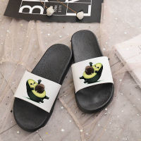 2021 new style Korean flat slippers Cute Avocado Pattern Slippers sandals women summer leisure Beach Fashion Flip Flops