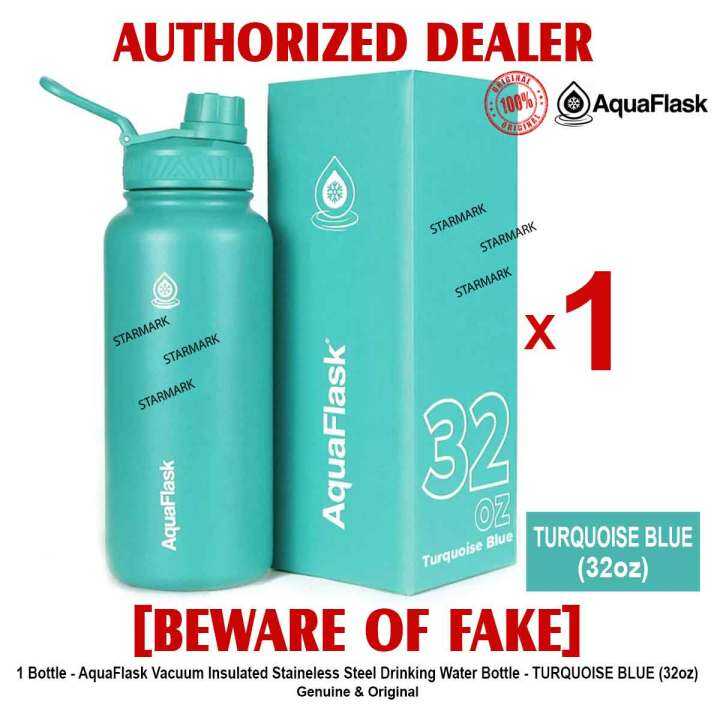 AQUAFLASK 32oz TURQUOISE BLUE Aqua Flask Wide Mouth with Flip Cap Spout ...