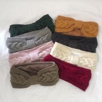 【CW】 Knitted Headband Twist Bow Hairband Ear Protection Headgear Warm Wool Hair Accessories