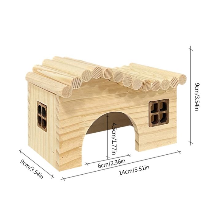 อินเทรนด์ไม้หนูแฮมสเตอร์รังนอนบ้านหรูหรากรงสัตว์เลี้ยง-diy-hideout-ฮัทของเล่นอุปกรณ์สัตว์ขนาดเล็กหนูแฮมสเตอร์กรง