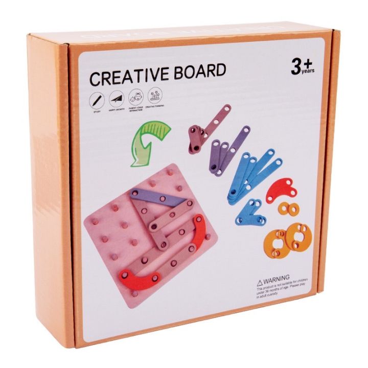 พร้อมส่ง-creative-board-ของเล่นบล็อกไม้