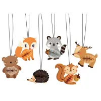 Forest Animal Wooden Ornaments Christmas Animal Wood Hanging Ornaments Woodland Animals Christmas Tree Decorations