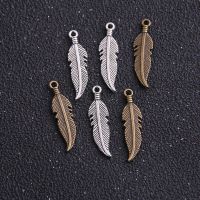 30pcs 7*27mm Antique   Zinc Alloy Feathers Charms Diy Jewelry Findings Jewelry Accessories wholesale Shoes Accessories