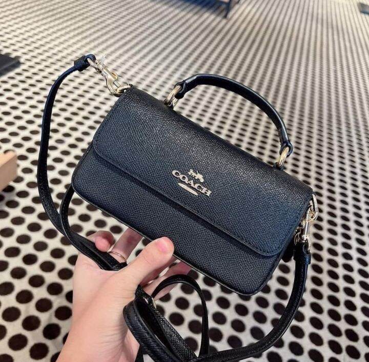 Coach CC882 Mini Josie Top Handle Crossbody Bag in Black Crossgrain