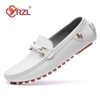 YRZL White Loafers for Men Size 48 Slip on Shoes Driving Flats Casual Moccasins for Men Comfy Male Loafers