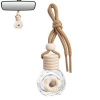 Car Hanging Air Diffuser Reusable Clear Car Hanging Scent Diffuser With Lanyards Glass Car Scent Pendant Perfume Bottles For